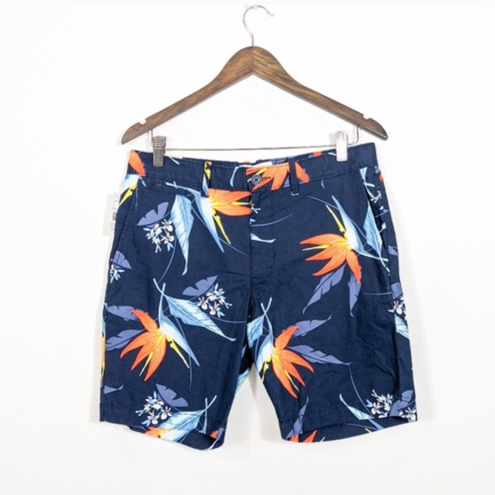 Original Penguin Blue Floral Flat Front Shorts NWT